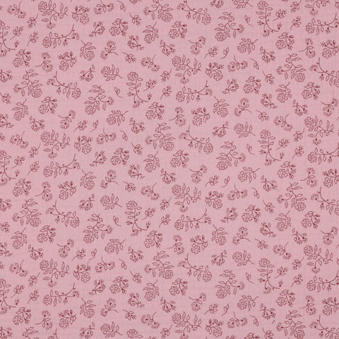 Musselin/Double Gauze Small Flowers “Old Blush”