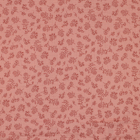 Musselin/Double Gauze Small Flowers “Wine”