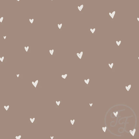 Family Fabrics / Baby Rib 260g “Herzen Braun”