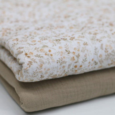 Musselin/Double Gauze “Wild Flowers beige“