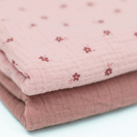 Musselin/Double Gauze “Blümchen Nude Rosa“