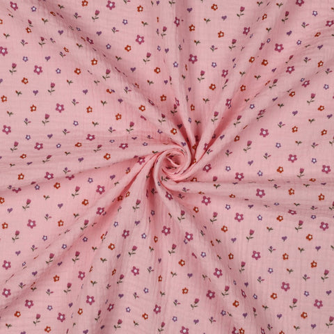 Musselin/Double Gauze “Flowers light pink“