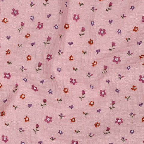 Musselin/Double Gauze “Flowers light pink“