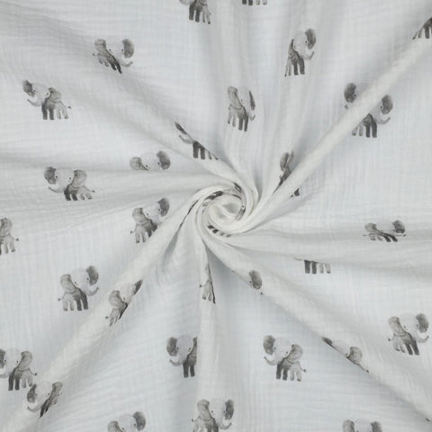 Musselin/Double Gauze “Elefants“ GOTS