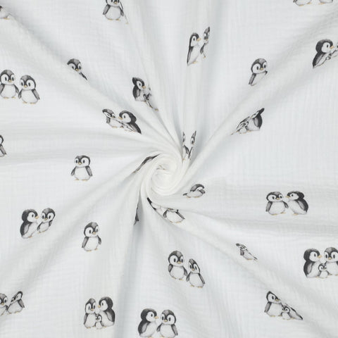 Musselin/Double Gauze “Penguins Family GOTS