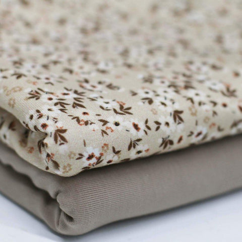 Jersey "Flowers Beige“