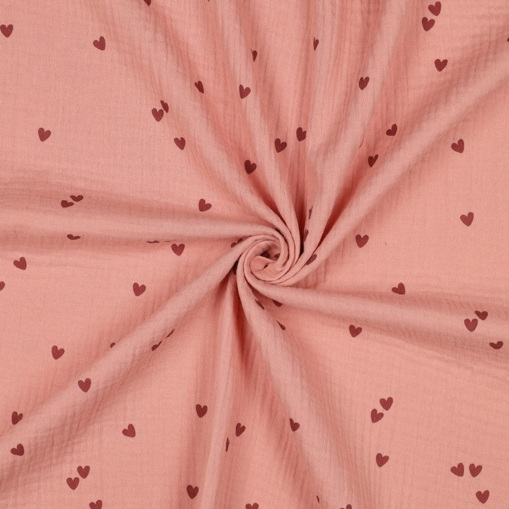 Musselin/Double Gauze “Kleine Herzen“
