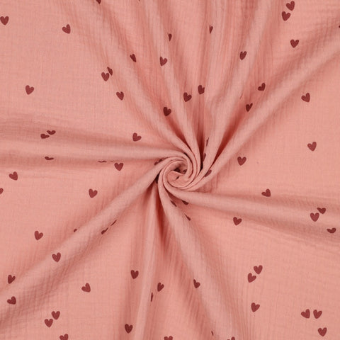 Musselin/Double Gauze “Kleine Herzen“