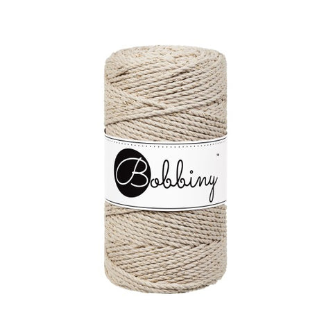 Beige Doré / CORDONS MACRAMÉ 3PLIS 3MM 100M