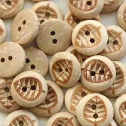Bouton Noix de Coco "Feuille" 12mm (pack de 5)