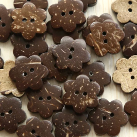 Bouton Noix de Coco "Fleur" 18mm (pack de 5)