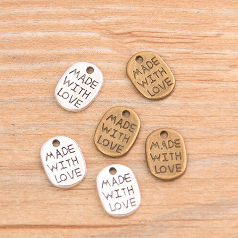 Metal pendant "Made with Love"