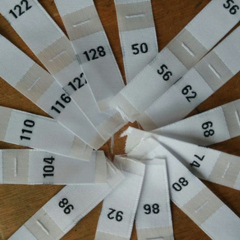 Etiquette de taille blanche (paquet de 10)