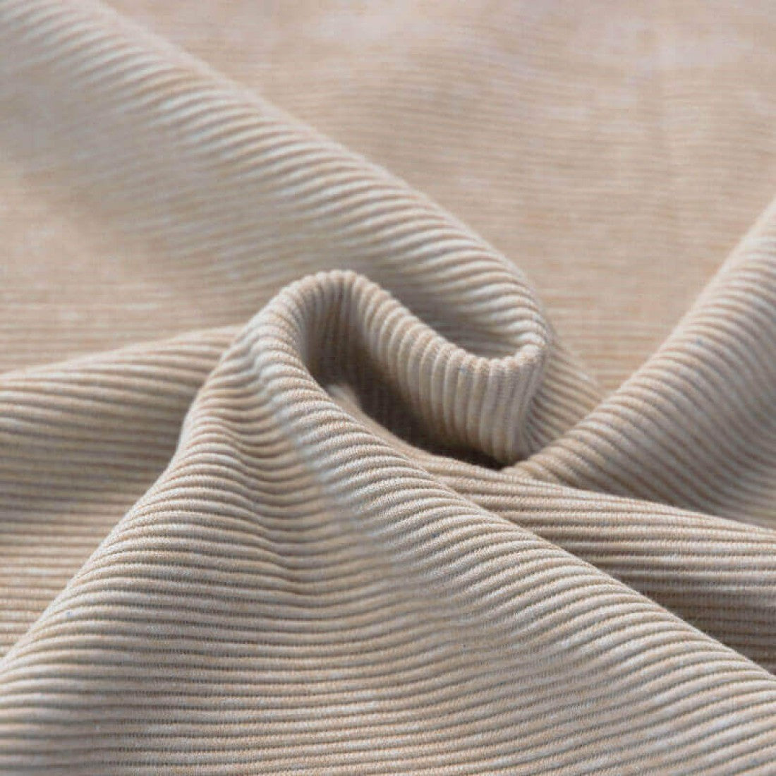 Ottoman Rib Jersey melange “Beige”