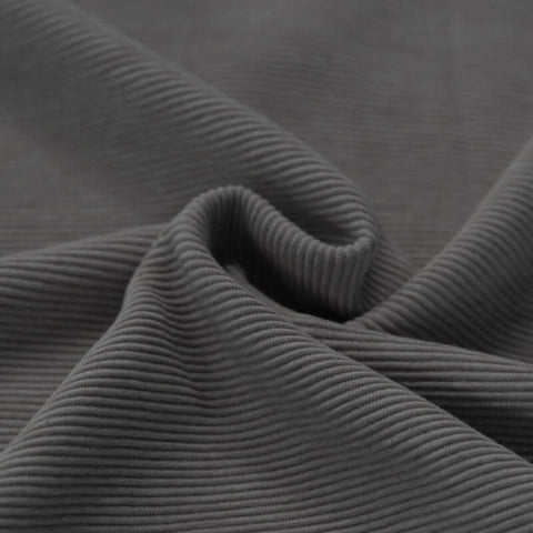 Jersey côtelé ottoman mélangé « Gris foncé »