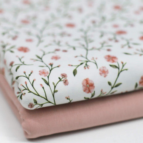 Jersey "Zarte Blumen Nude Rosa“