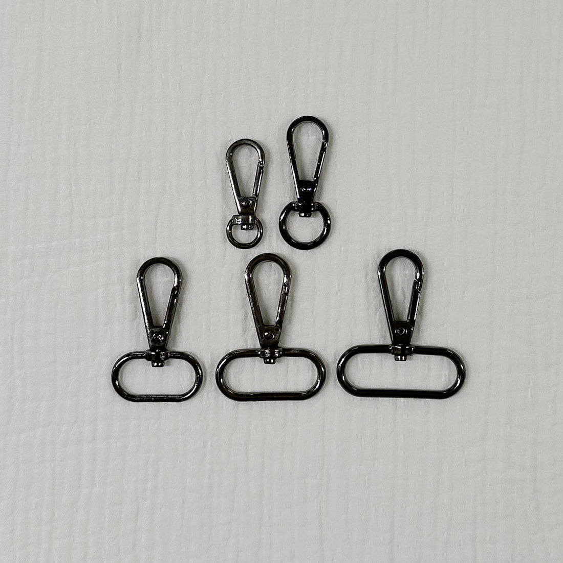 Drehbare Karabiner Verschluss in vers. Grössen / Silber Schwarz
