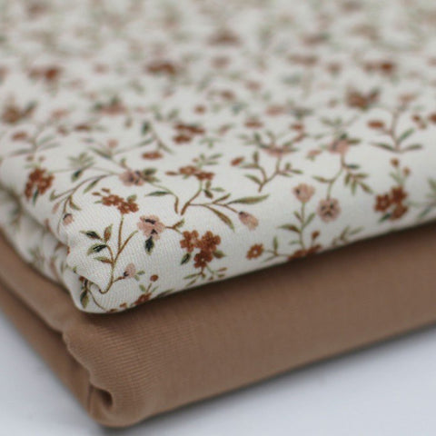 Jersey "Beige Romantic Flower”