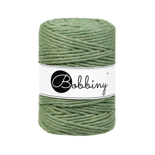 Vert Eucalyptus Doré / CORDON MACRAMÉ 5MM 100M
