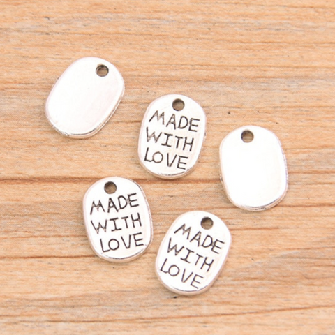 Metal pendant "Made with Love"