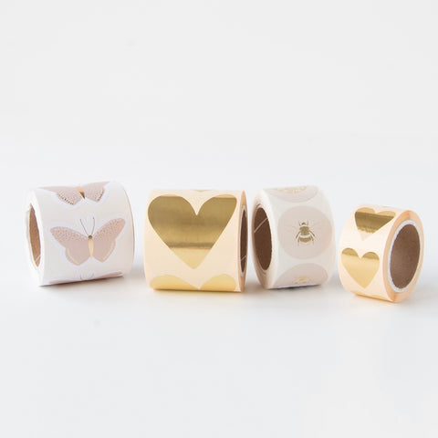Mini Gold Heart Stickers (3 pieces)