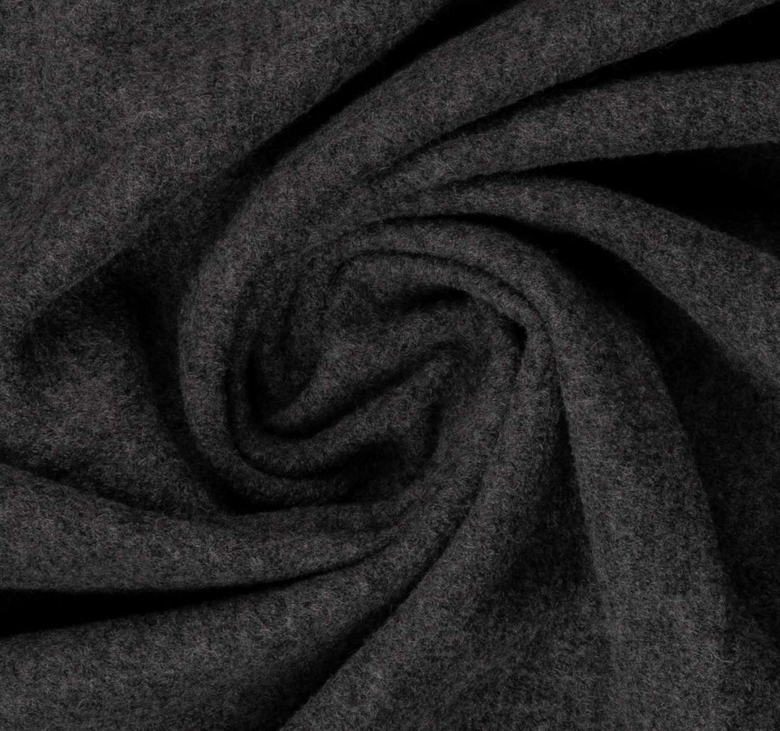 Mélange pure laine bouillie « gris foncé »