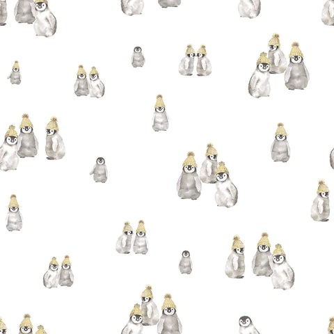 Family Fabrics / Baby Rib 320g „Penguin Yellow Hat“