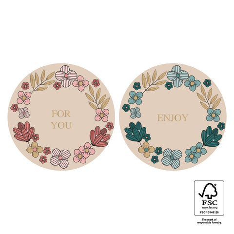 Duo - Flower Field Gold/Pink/Blue Stickers (2 Stück)